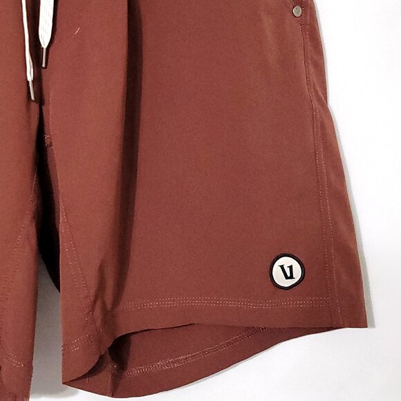Vuori Mens Kore Shorts Size L Drawstring Lined Pockets Brick Red Performance Gym - Picture 3 of 10